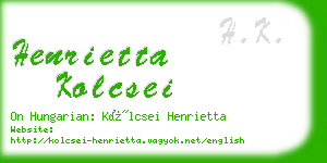 henrietta kolcsei business card